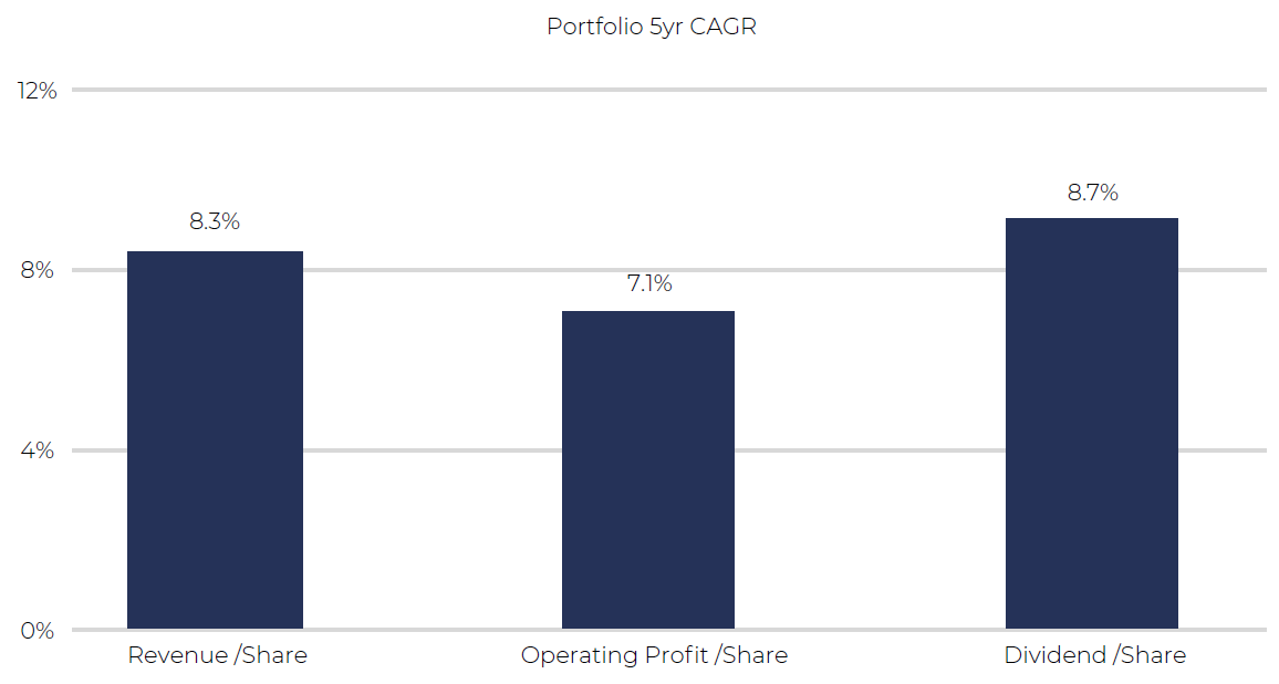 Portfolio 5yr CAGR - Asia Dividend Investing